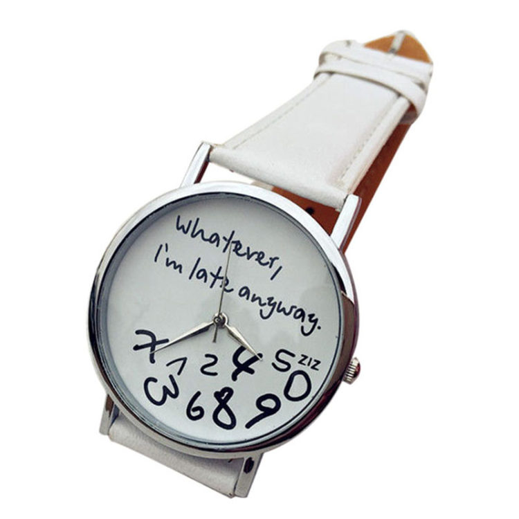 Piękny zegarek z wiele mówiącym napisem... Jesteśmy spóźnieni!